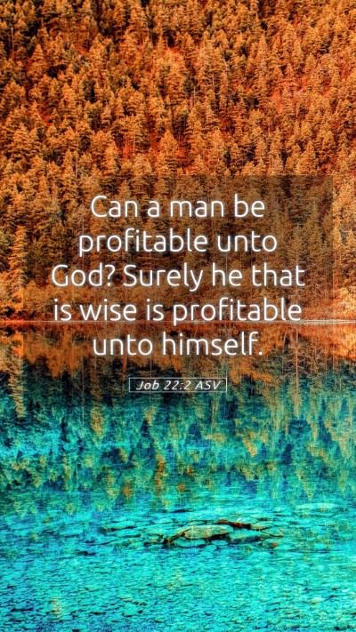 Picture 05 - Job 22:2 ASV Mobile Phone Wallpaper - Can a man be profitable unto God? Surely he that - Mobile Bible Verse Wallpaper