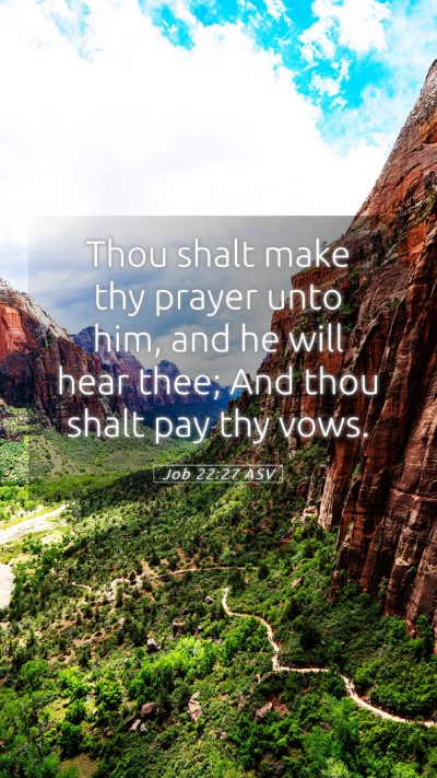 Picture 05 - Job 22:27 ASV Mobile Phone Wallpaper - Thou shalt make thy prayer unto him, and he will - Mobile Bible Verse Wallpaper