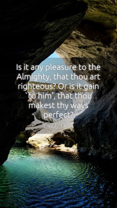 Picture 05 - Job 22:3 ASV Mobile Phone Wallpaper - Is it any pleasure to the Almighty, that thou art - Mobile Bible Verse Wallpaper