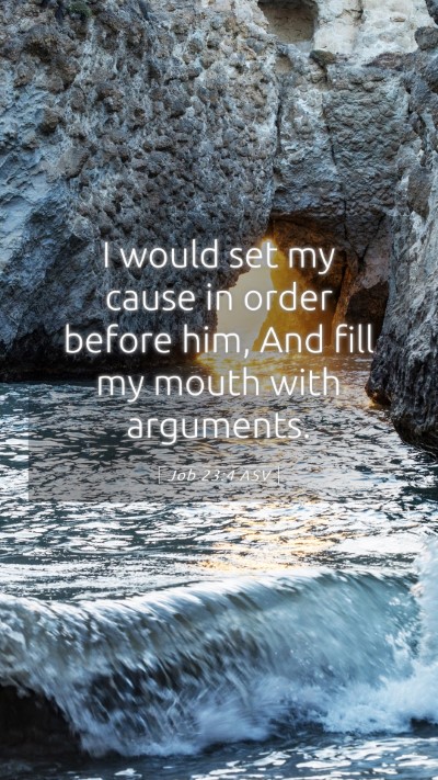 Picture 05 - Job 23:4 ASV Mobile Phone Wallpaper - I would set my cause in order before him, And - Mobile Bible Verse Wallpaper
