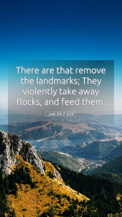Picture 05 - Job 24:2 ASV Mobile Phone Wallpaper - There are that remove the landmarks; They - Mobile Bible Verse Wallpaper