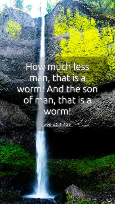 Picture 05 - Job 25:6 ASV Mobile Phone Wallpaper - How much less man, that is a worm! And the son of - Mobile Bible Verse Wallpaper