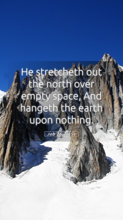 Picture 05 - Job 26:7 ASV Mobile Phone Wallpaper - He stretcheth out the north over empty space, And - Mobile Bible Verse Wallpaper