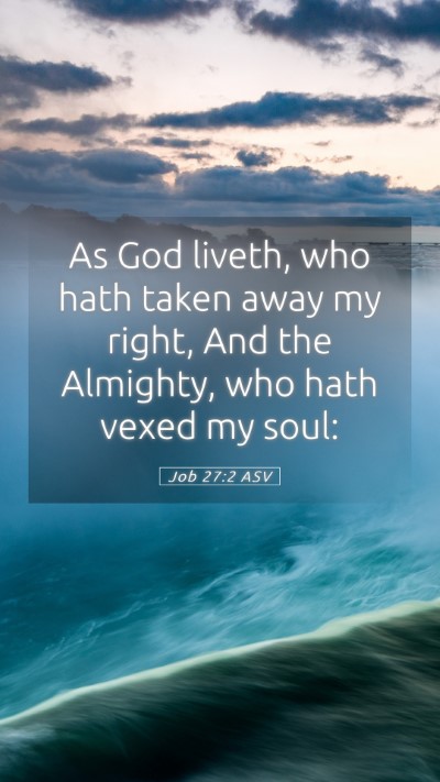 Picture 05 - Job 27:2 ASV Mobile Phone Wallpaper - As God liveth, who hath taken away my right, And - Mobile Bible Verse Wallpaper