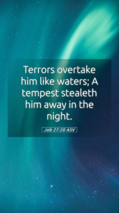 Picture 05 - Job 27:20 ASV Mobile Phone Wallpaper - Terrors overtake him like waters; A tempest - Mobile Bible Verse Wallpaper