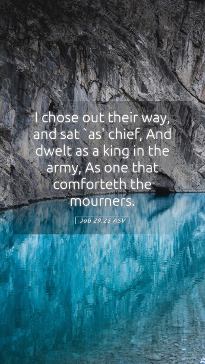 Picture 05 - Job 29:25 ASV Mobile Phone Wallpaper - I chose out their way, and sat `as' chief, And - Mobile Bible Verse Wallpaper
