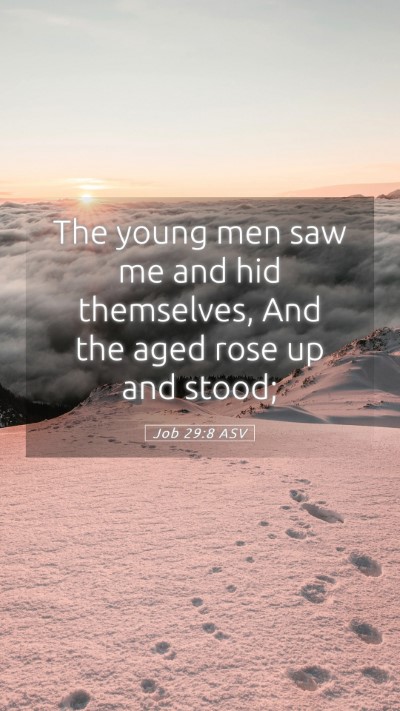 Picture 05 - Job 29:8 ASV Mobile Phone Wallpaper - The young men saw me and hid themselves, And the - Mobile Bible Verse Wallpaper