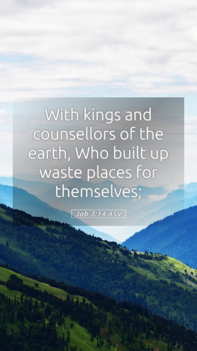 Picture 05 - Job 3:14 ASV Mobile Phone Wallpaper - With kings and counsellors of the earth, Who - Mobile Bible Verse Wallpaper