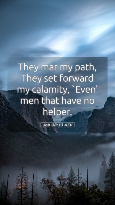 Picture 05 - Job 30:13 ASV Mobile Phone Wallpaper - They mar my path, They set forward my calamity, - Mobile Bible Verse Wallpaper