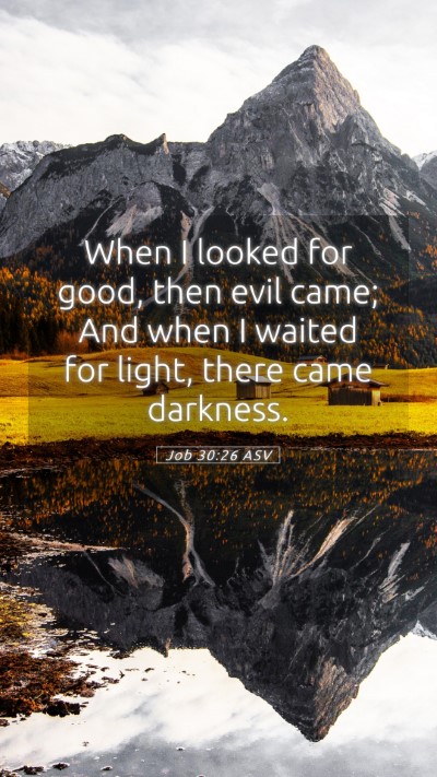 Picture 05 - Job 30:26 ASV Mobile Phone Wallpaper - When I looked for good, then evil came; And when - Mobile Bible Verse Wallpaper