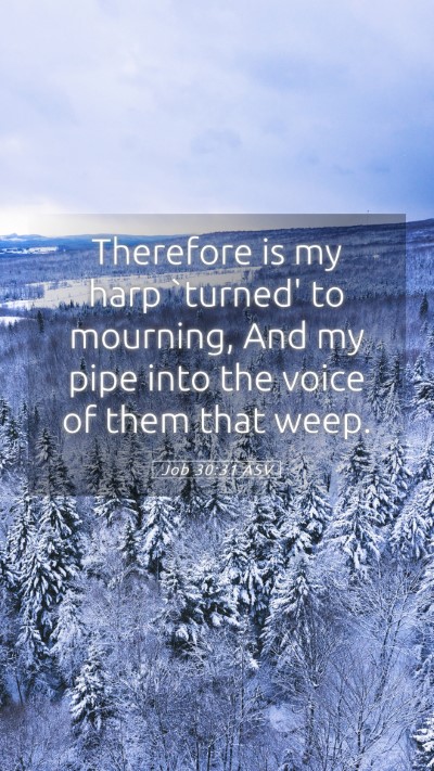 Picture 05 - Job 30:31 ASV Mobile Phone Wallpaper - Therefore is my harp `turned' to mourning, And my - Mobile Bible Verse Wallpaper