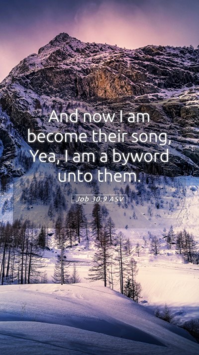 Picture 05 - Job 30:9 ASV Mobile Phone Wallpaper - And now I am become their song, Yea, I am a - Mobile Bible Verse Wallpaper