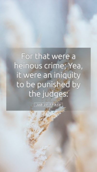 Picture 05 - Job 31:11 ASV Mobile Phone Wallpaper - For that were a heinous crime; Yea, it were an - Mobile Bible Verse Wallpaper