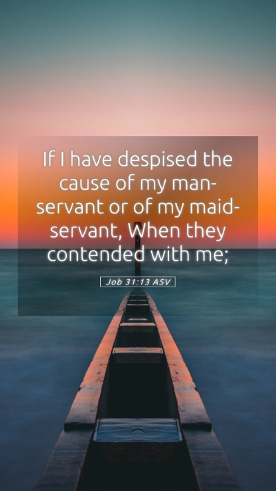 Picture 05 - Job 31:13 ASV Mobile Phone Wallpaper - If I have despised the cause of my man-servant or - Mobile Bible Verse Wallpaper