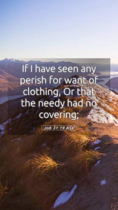 Picture 05 - Job 31:19 ASV Mobile Phone Wallpaper - If I have seen any perish for want of clothing, - Mobile Bible Verse Wallpaper