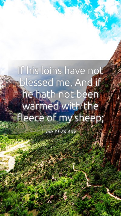 Picture 05 - Job 31:20 ASV Mobile Phone Wallpaper - If his loins have not blessed me, And if he hath - Mobile Bible Verse Wallpaper