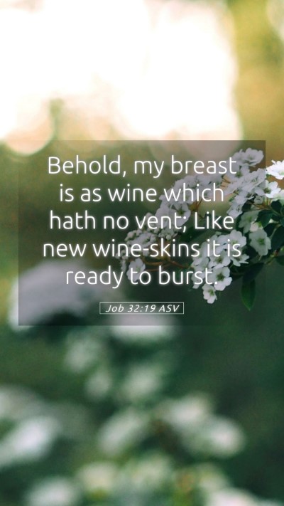 Picture 05 - Job 32:19 ASV Mobile Phone Wallpaper - Behold, my breast is as wine which hath no vent; - Mobile Bible Verse Wallpaper