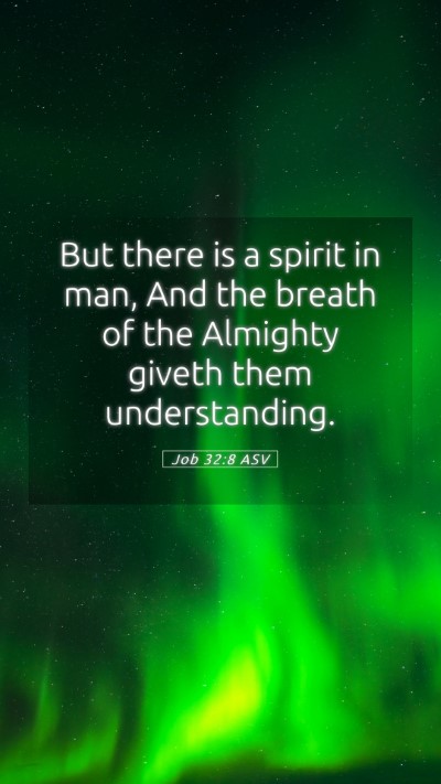 Picture 05 - Job 32:8 ASV Mobile Phone Wallpaper - But there is a spirit in man, And the breath of - Mobile Bible Verse Wallpaper
