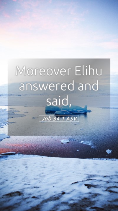 Picture 05 - Job 34:1 ASV Mobile Phone Wallpaper - Moreover Elihu answered and - Mobile Bible Verse Wallpaper