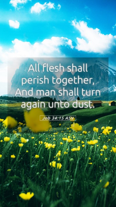 Picture 05 - Job 34:15 ASV Mobile Phone Wallpaper - All flesh shall perish together, And man shall - Mobile Bible Verse Wallpaper