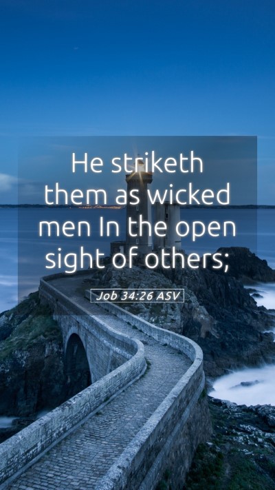 Picture 05 - Job 34:26 ASV Mobile Phone Wallpaper - He striketh them as wicked men In the open sight - Mobile Bible Verse Wallpaper