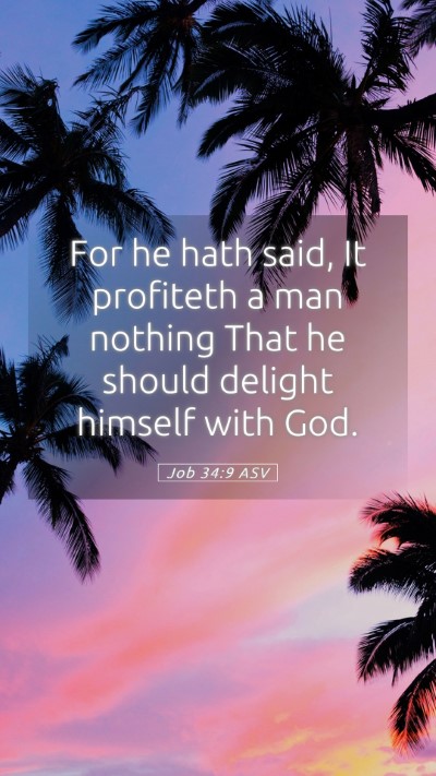 Picture 05 - Job 34:9 ASV Mobile Phone Wallpaper - For he hath said, It profiteth a man nothing That - Mobile Bible Verse Wallpaper