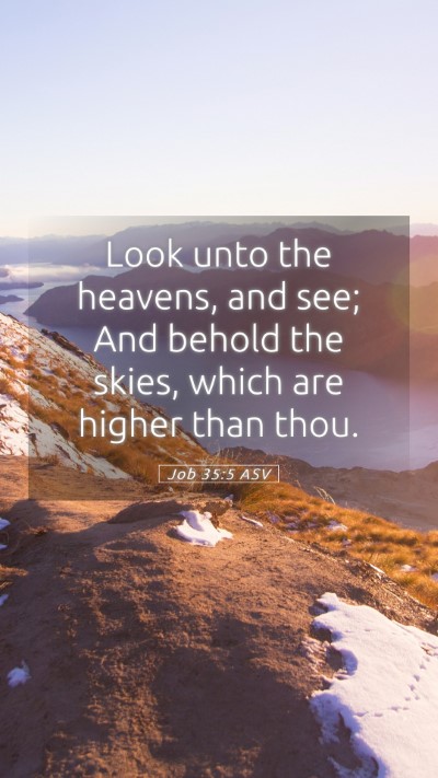 Picture 05 - Job 35:5 ASV Mobile Phone Wallpaper - Look unto the heavens, and see; And behold the - Mobile Bible Verse Wallpaper