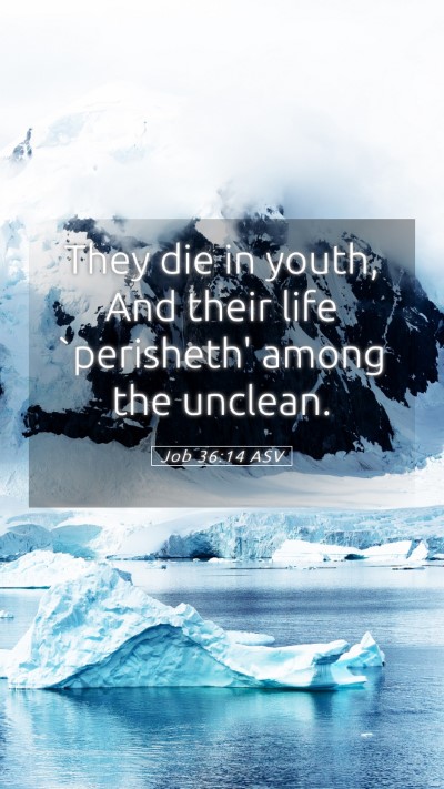 Picture 05 - Job 36:14 ASV Mobile Phone Wallpaper - They die in youth, And their life `perisheth' - Mobile Bible Verse Wallpaper