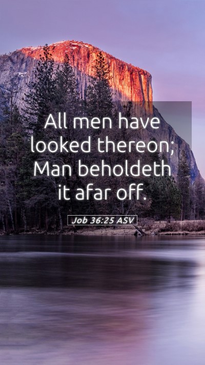 Picture 05 - Job 36:25 ASV Mobile Phone Wallpaper - All men have looked thereon; Man beholdeth it - Mobile Bible Verse Wallpaper