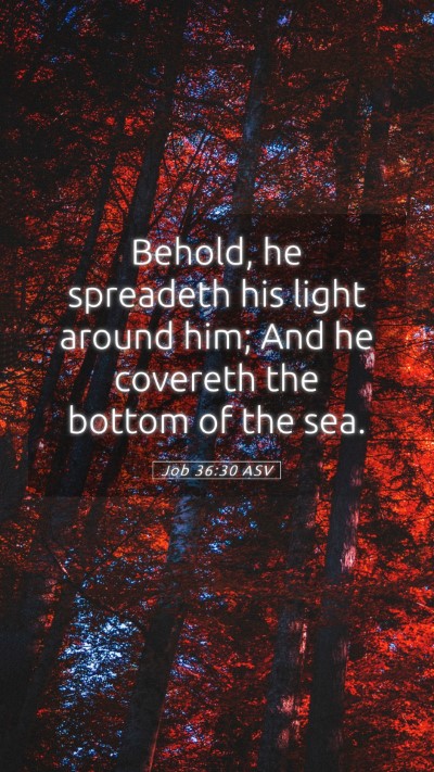 Picture 05 - Job 36:30 ASV Mobile Phone Wallpaper - Behold, he spreadeth his light around him; And he - Mobile Bible Verse Wallpaper