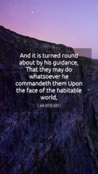 Picture 05 - Job 37:12 ASV Mobile Phone Wallpaper - And it is turned round about by his guidance, - Mobile Bible Verse Wallpaper