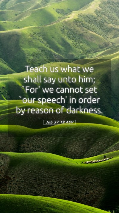 Picture 05 - Job 37:19 ASV Mobile Phone Wallpaper - Teach us what we shall say unto him; `For' we - Mobile Bible Verse Wallpaper