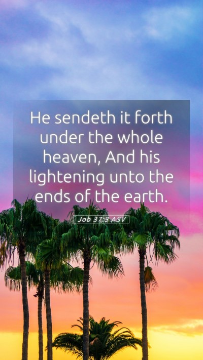 Picture 05 - Job 37:3 ASV Mobile Phone Wallpaper - He sendeth it forth under the whole heaven, And - Mobile Bible Verse Wallpaper