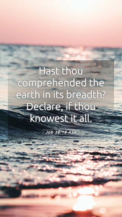 Picture 05 - Job 38:18 ASV Mobile Phone Wallpaper - Hast thou comprehended the earth in its breadth? - Mobile Bible Verse Wallpaper