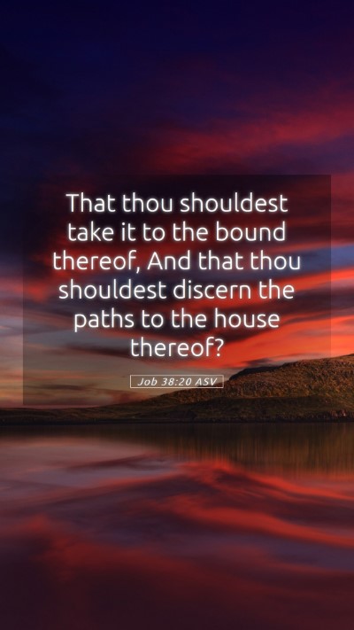 Picture 05 - Job 38:20 ASV Mobile Phone Wallpaper - That thou shouldest take it to the bound thereof, - Mobile Bible Verse Wallpaper