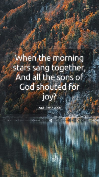 Picture 05 - Job 38:7 ASV Mobile Phone Wallpaper - When the morning stars sang together, And all the - Mobile Bible Verse Wallpaper