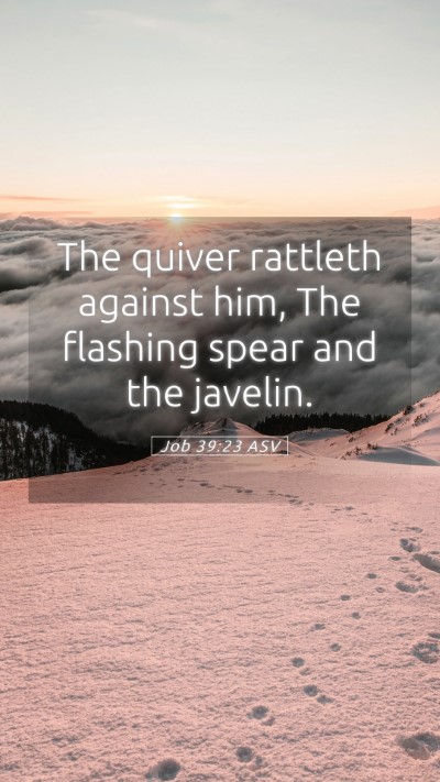 Picture 05 - Job 39:23 ASV Mobile Phone Wallpaper - The quiver rattleth against him, The flashing - Mobile Bible Verse Wallpaper