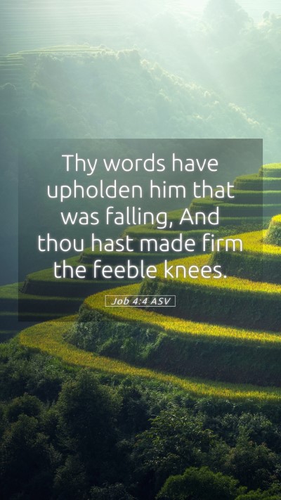 Picture 05 - Job 4:4 ASV Mobile Phone Wallpaper - Thy words have upholden him that was falling, And - Mobile Bible Verse Wallpaper