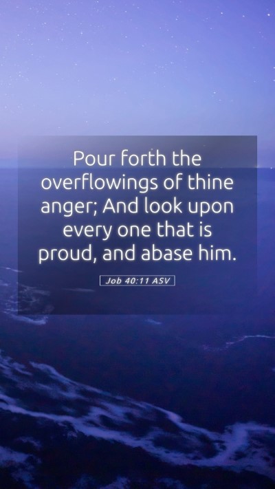 Picture 05 - Job 40:11 ASV Mobile Phone Wallpaper - Pour forth the overflowings of thine anger; And - Mobile Bible Verse Wallpaper