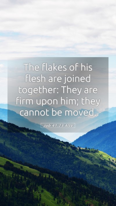 Picture 05 - Job 41:23 ASV Mobile Phone Wallpaper - The flakes of his flesh are joined together: They - Mobile Bible Verse Wallpaper