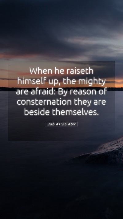 Picture 05 - Job 41:25 ASV Mobile Phone Wallpaper - When he raiseth himself up, the mighty are - Mobile Bible Verse Wallpaper
