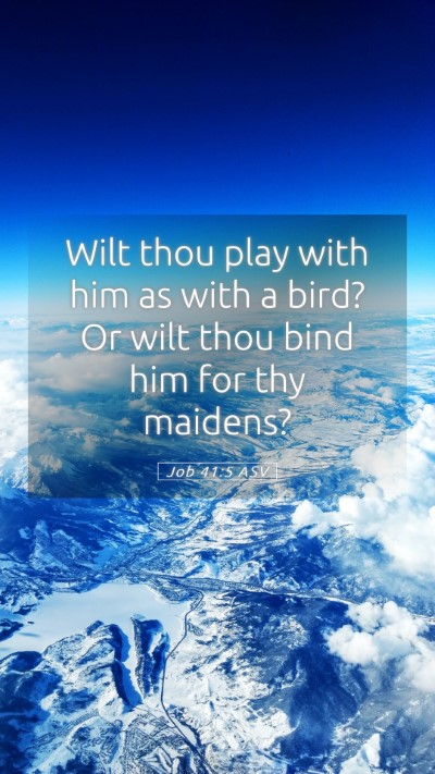 Picture 05 - Job 41:5 ASV Mobile Phone Wallpaper - Wilt thou play with him as with a bird? Or wilt - Mobile Bible Verse Wallpaper