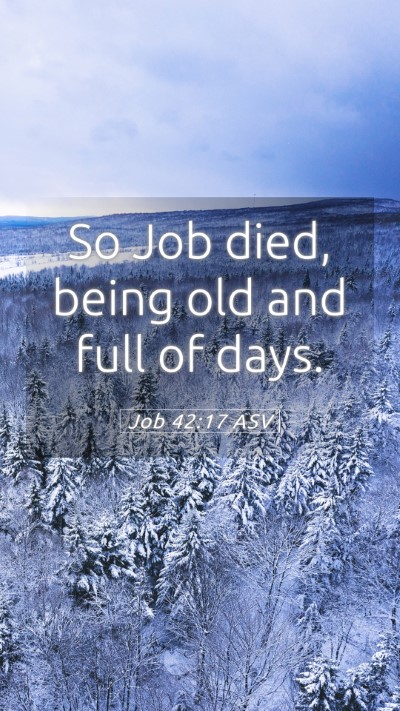 Picture 05 - Job 42:17 ASV Mobile Phone Wallpaper - So Job died, being old and full of - Mobile Bible Verse Wallpaper