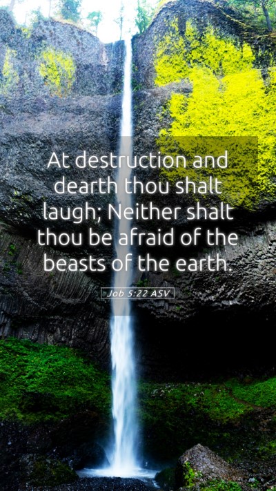 Picture 05 - Job 5:22 ASV Mobile Phone Wallpaper - At destruction and dearth thou shalt laugh; - Mobile Bible Verse Wallpaper