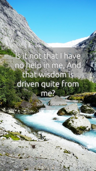 Picture 05 - Job 6:13 ASV Mobile Phone Wallpaper - Is it not that I have no help in me, And that - Mobile Bible Verse Wallpaper