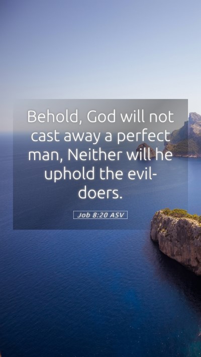 Picture 05 - Job 8:20 ASV Mobile Phone Wallpaper - Behold, God will not cast away a perfect man, - Mobile Bible Verse Wallpaper