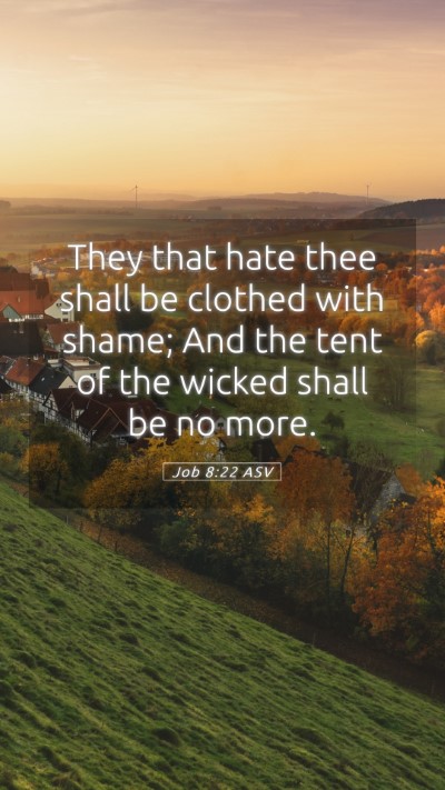 Picture 05 - Job 8:22 ASV Mobile Phone Wallpaper - They that hate thee shall be clothed with shame; - Mobile Bible Verse Wallpaper