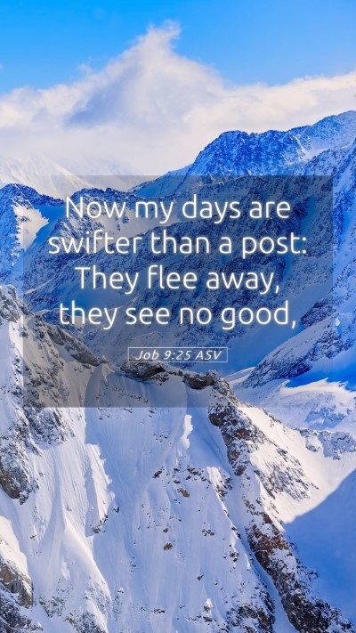 Picture 05 - Job 9:25 ASV Mobile Phone Wallpaper - Now my days are swifter than a post: They flee - Mobile Bible Verse Wallpaper