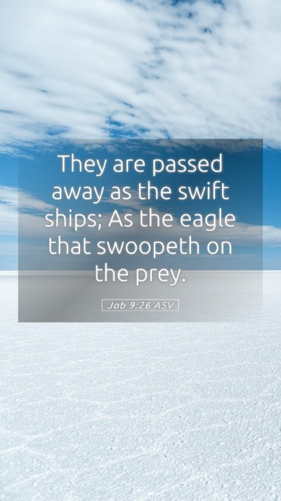 Picture 05 - Job 9:26 ASV Mobile Phone Wallpaper - They are passed away as the swift ships; As the - Mobile Bible Verse Wallpaper