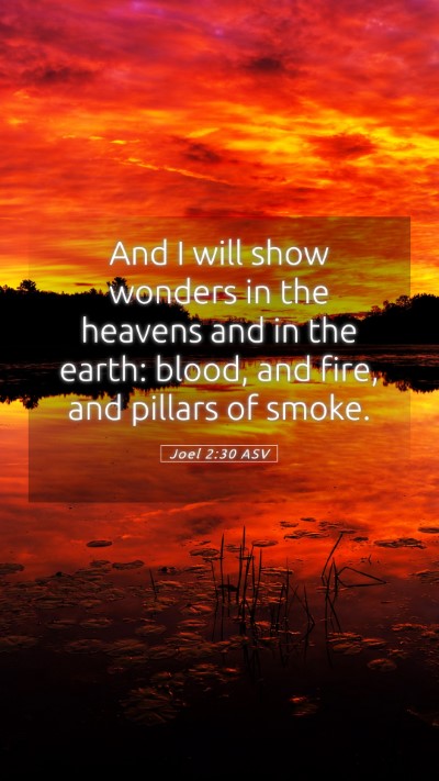 Picture 05 - Joel 2:30 ASV Mobile Phone Wallpaper - And I will show wonders in the heavens and in the - Mobile Bible Verse Wallpaper
